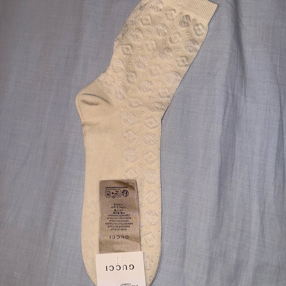 Gucci Beige Patterned Dress Socks